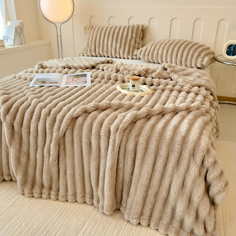 Luxurious Rabbit Fur Throw Blanket