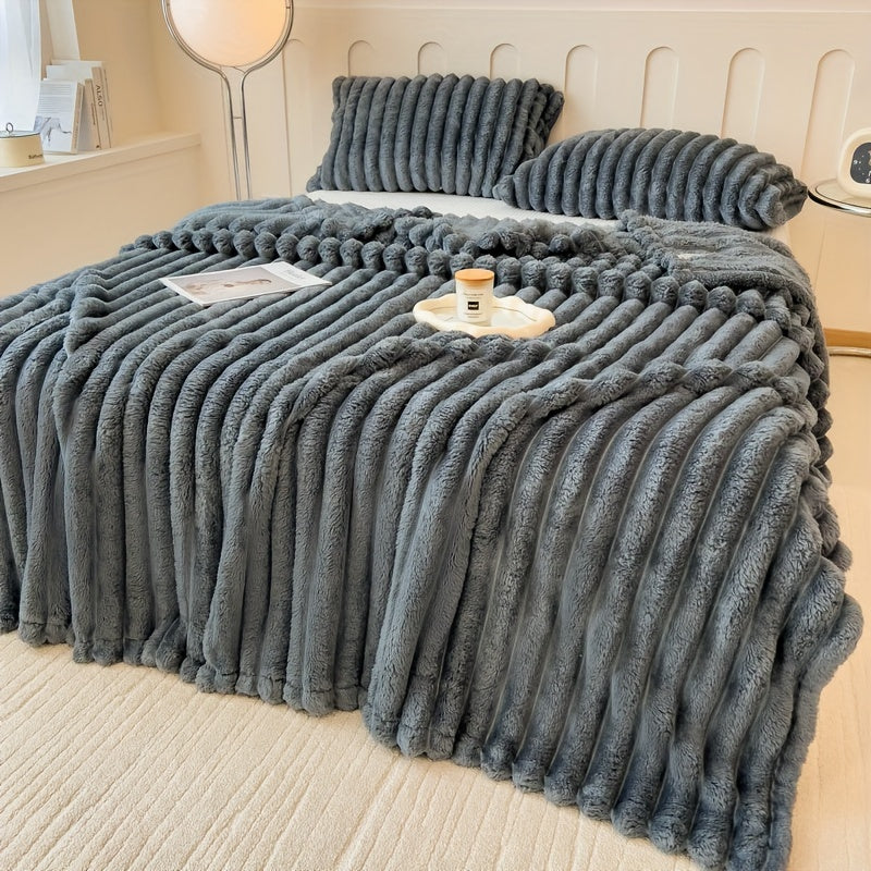 Luxurious Rabbit Fur Throw Blanket