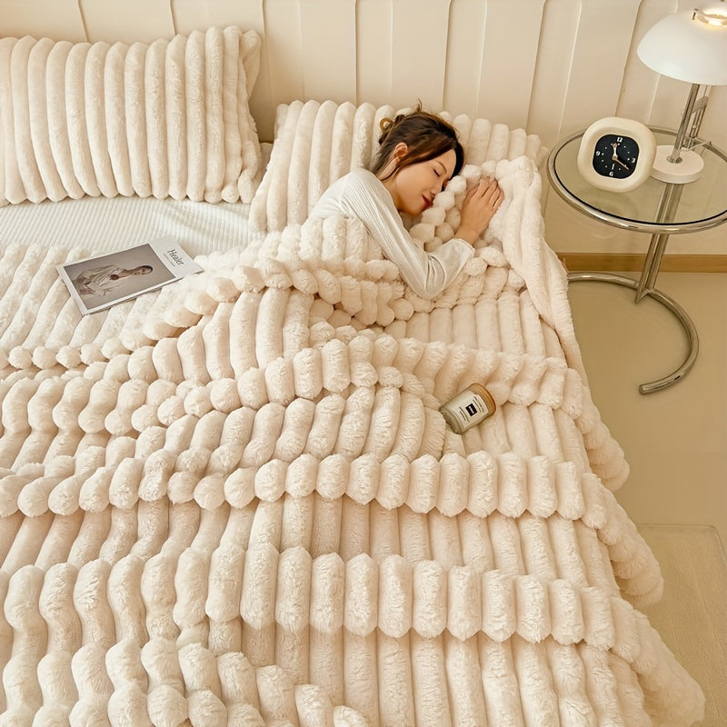 Luxurious Rabbit Fur Throw Blanket