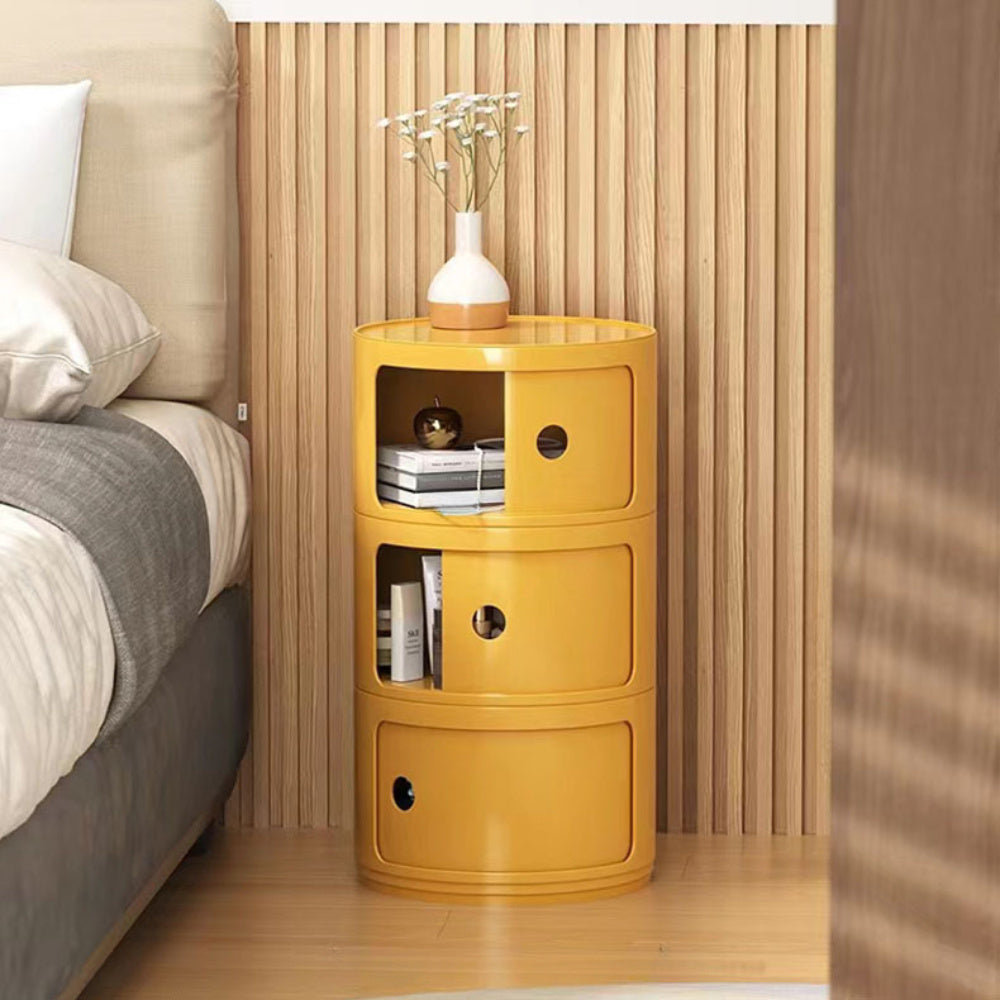 Round Sliding Door Bedside Cabinet