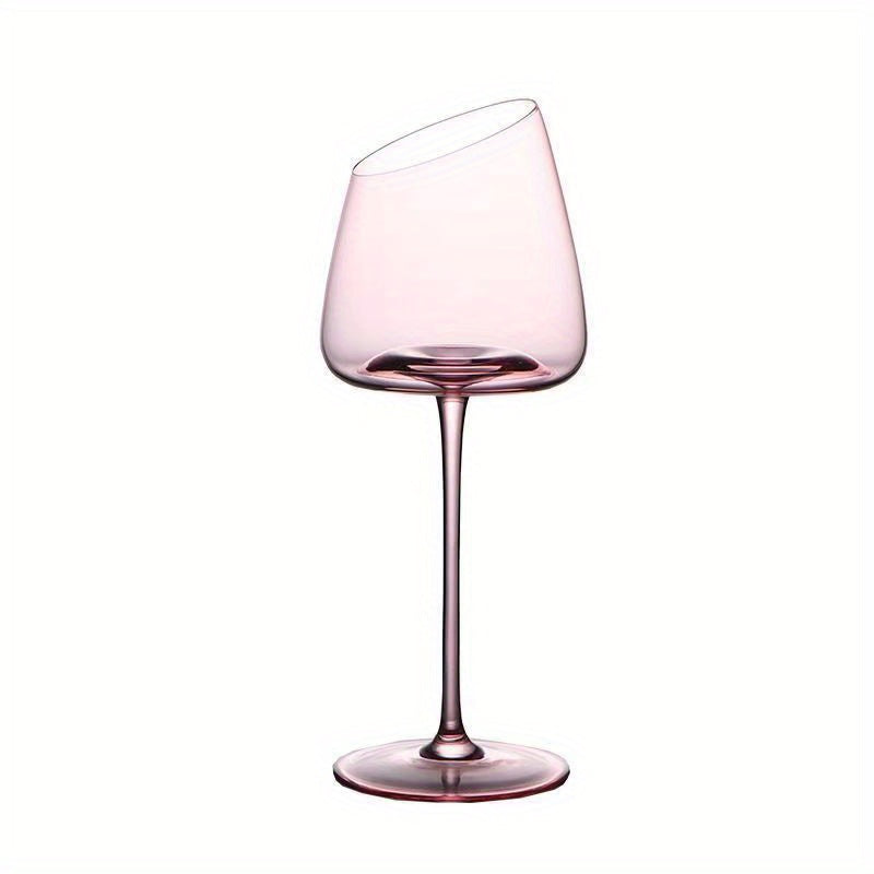 Romantic Pink Diagonal Wine Glass Set