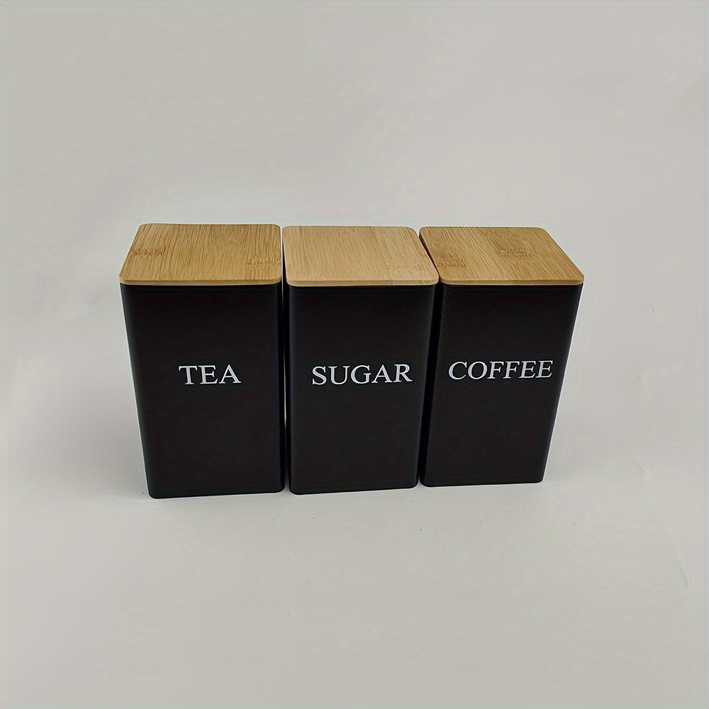 Set of 3 Square Metal Canisters