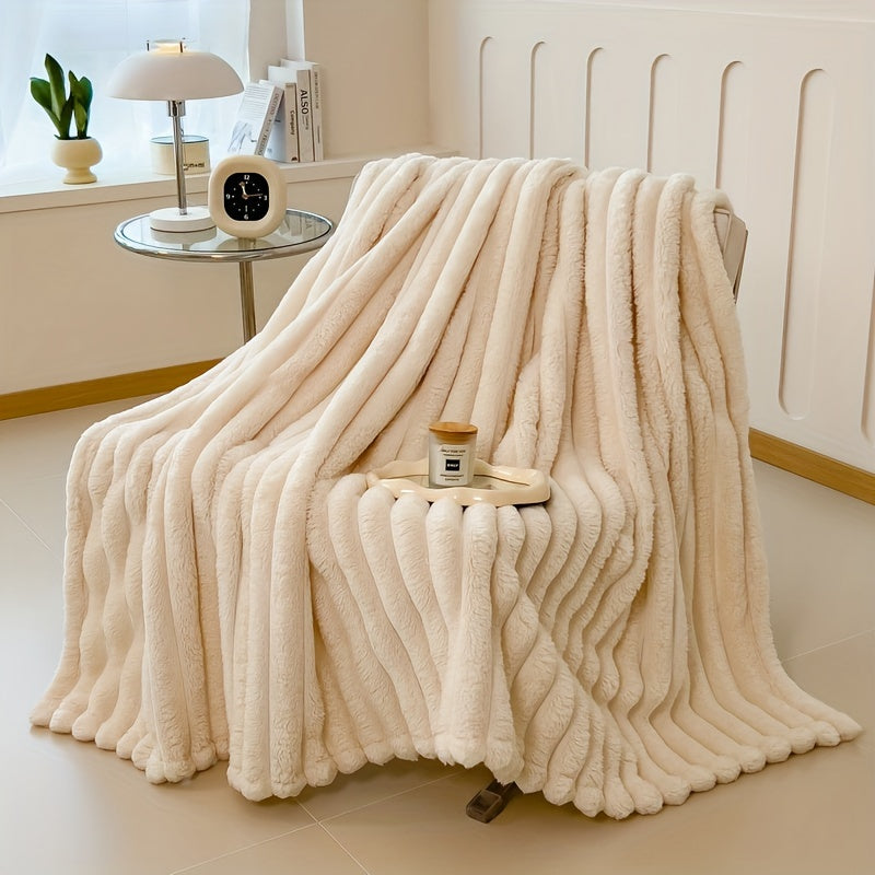 Luxurious Rabbit Fur Throw Blanket