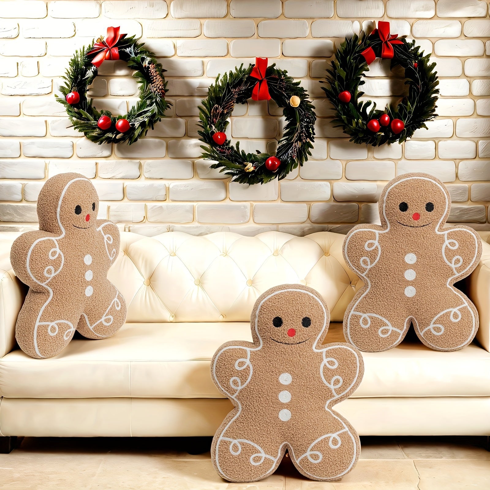 Anime Gingerbread Man Throw Pillow