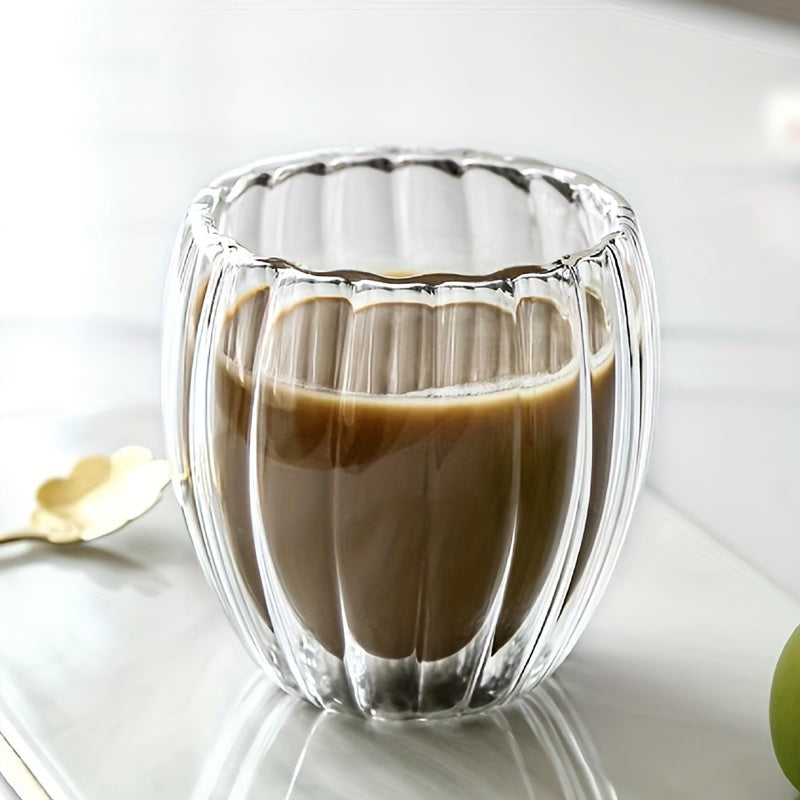 Vertical Striped Glass Coffee Mugs