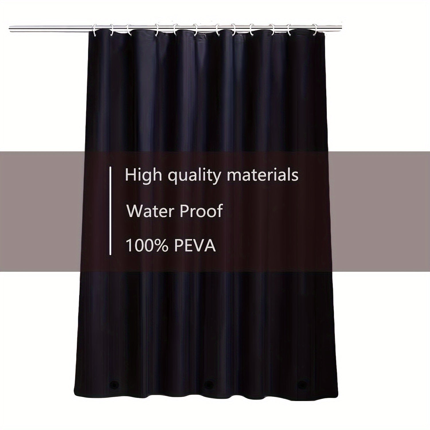 Yusehy Black Waterproof Shower Curtain Liner