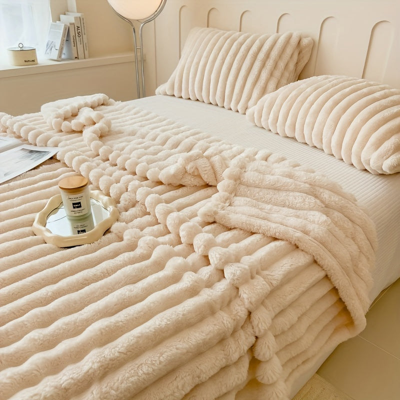 Luxurious Rabbit Fur Throw Blanket