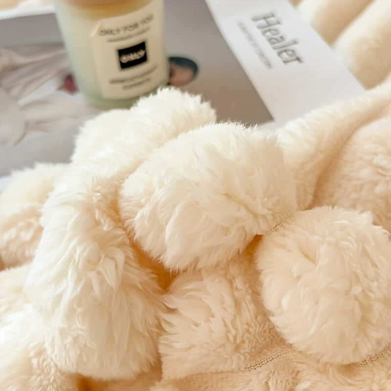 Luxurious Rabbit Fur Throw Blanket