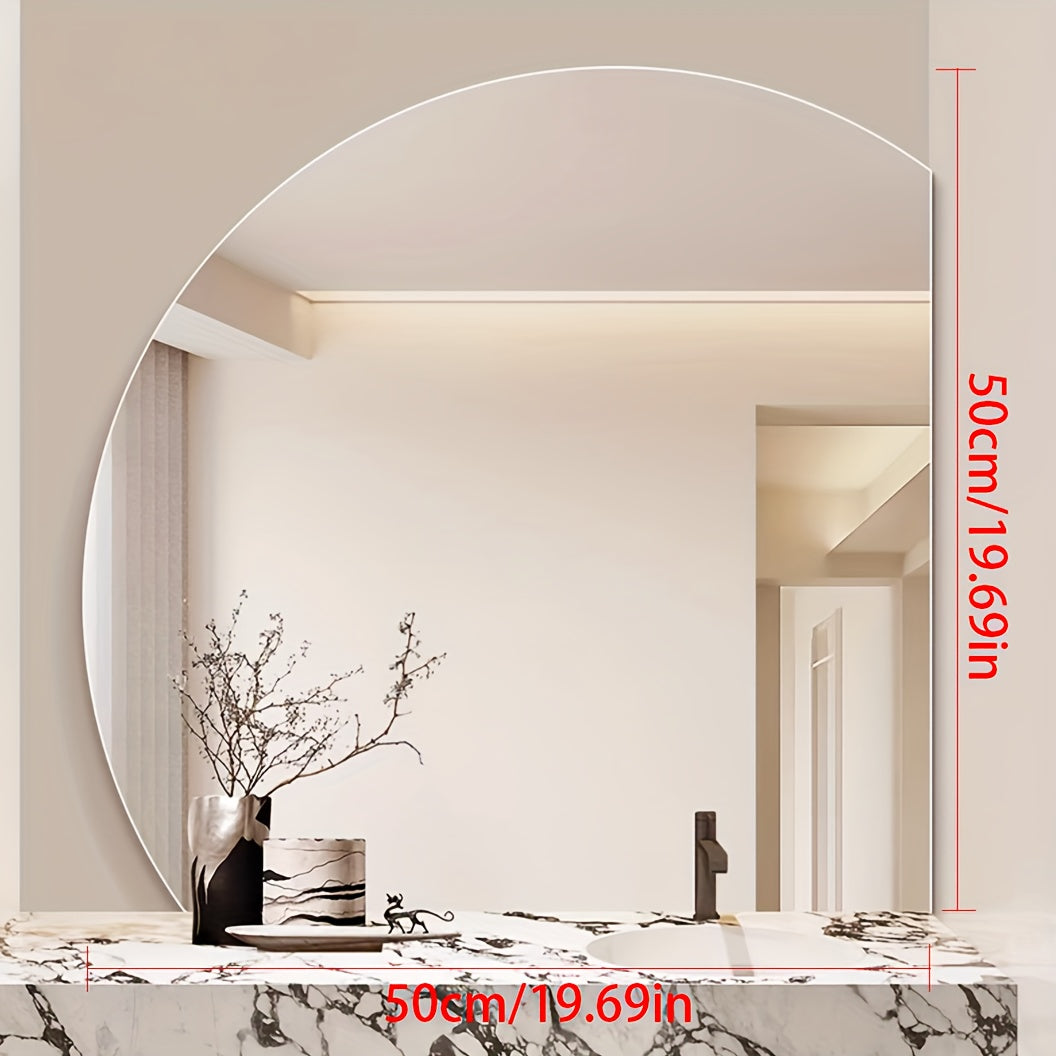 Modern Coastal Frameless Fan-Shaped Mirror