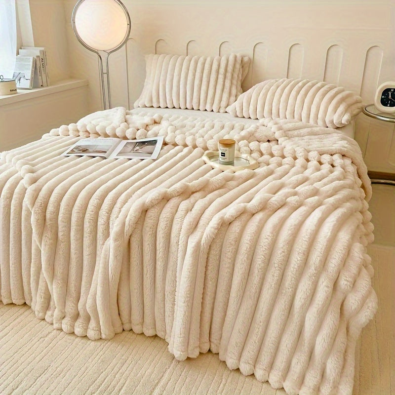 Luxurious Rabbit Fur Throw Blanket