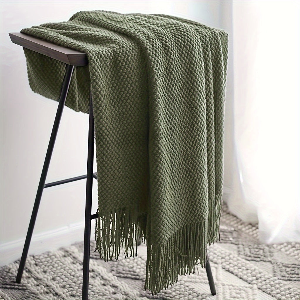 Vintage Farmhouse Knit Throw Blanket