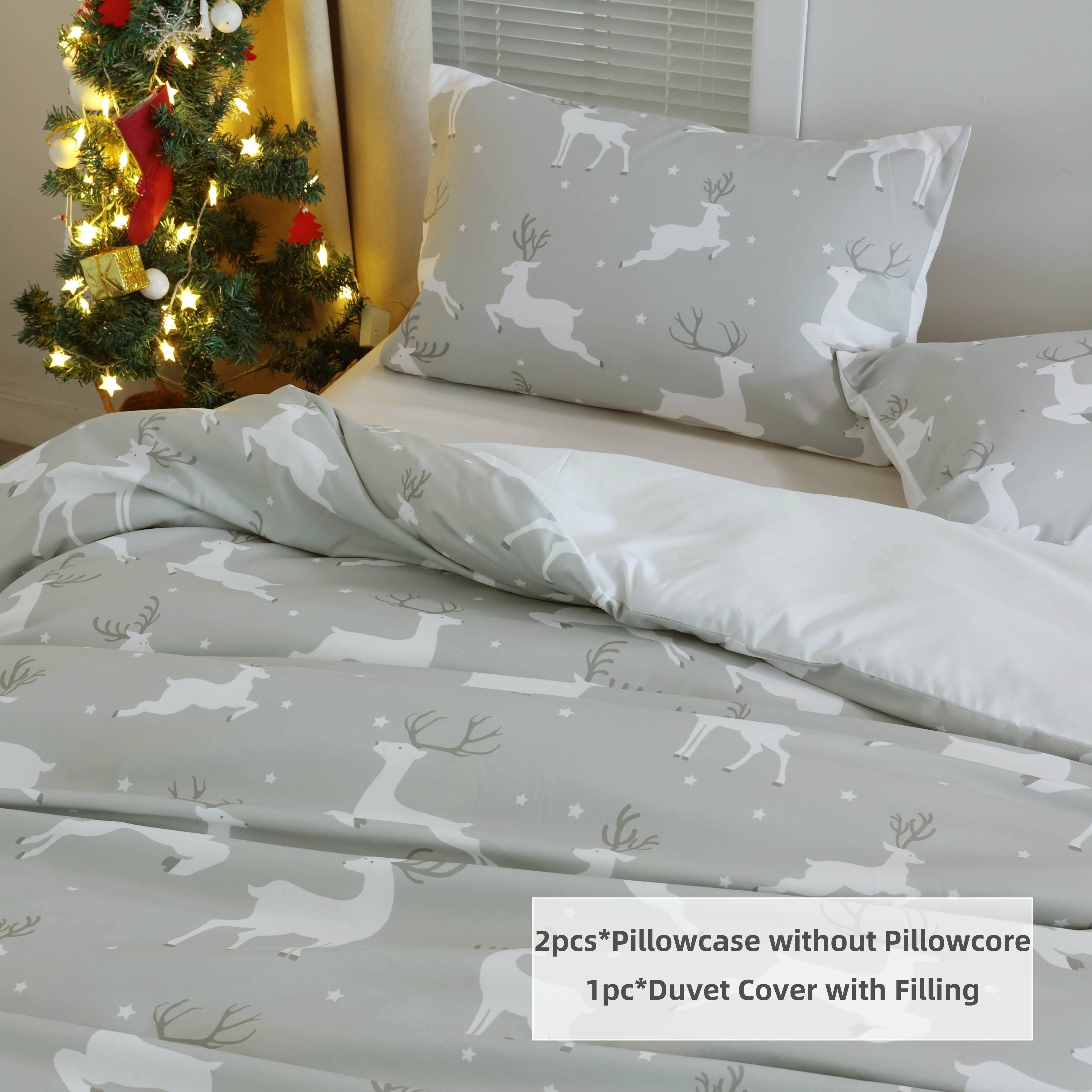 Cozy Christmas Reindeer Bedding Set