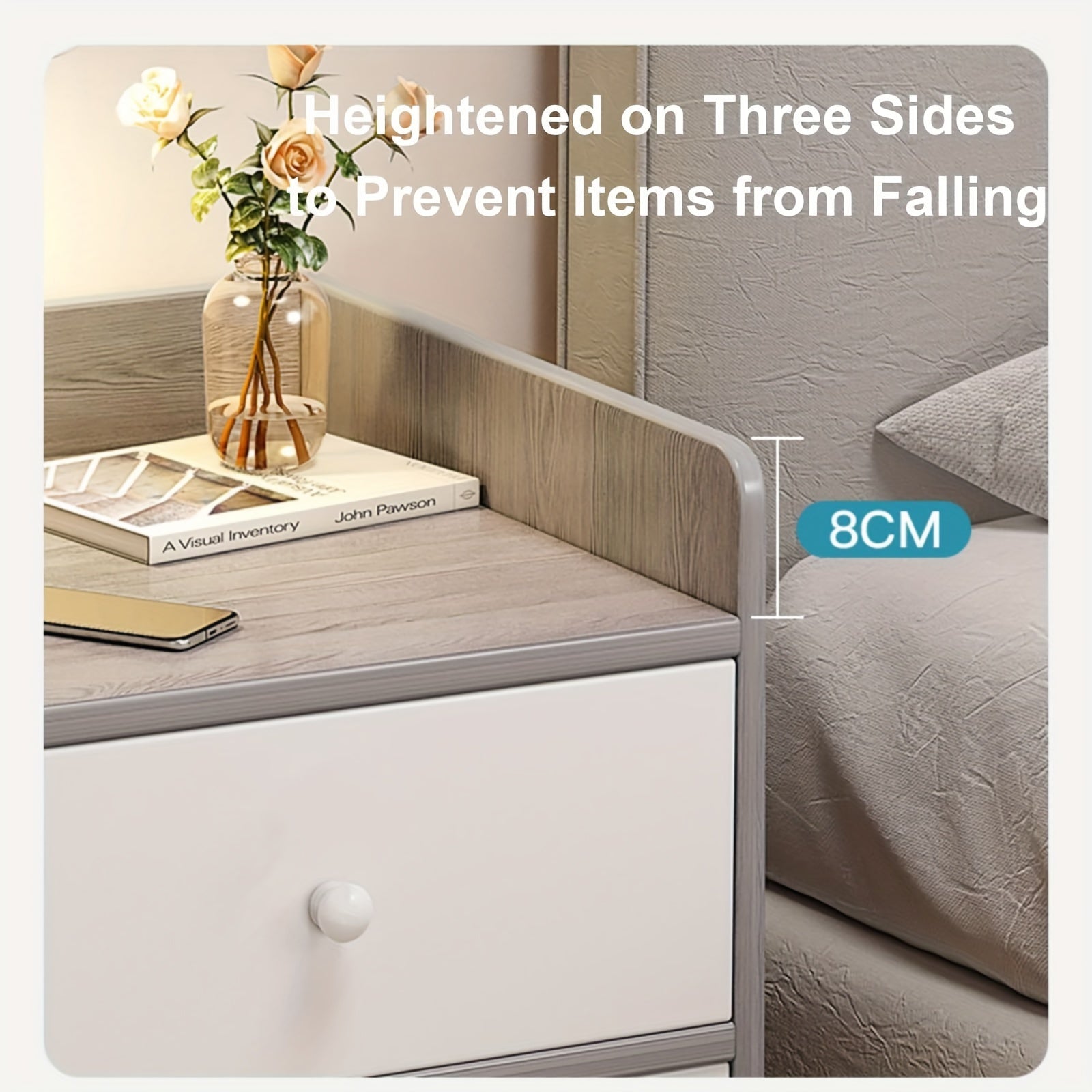 Lockable Metal Bedside Table