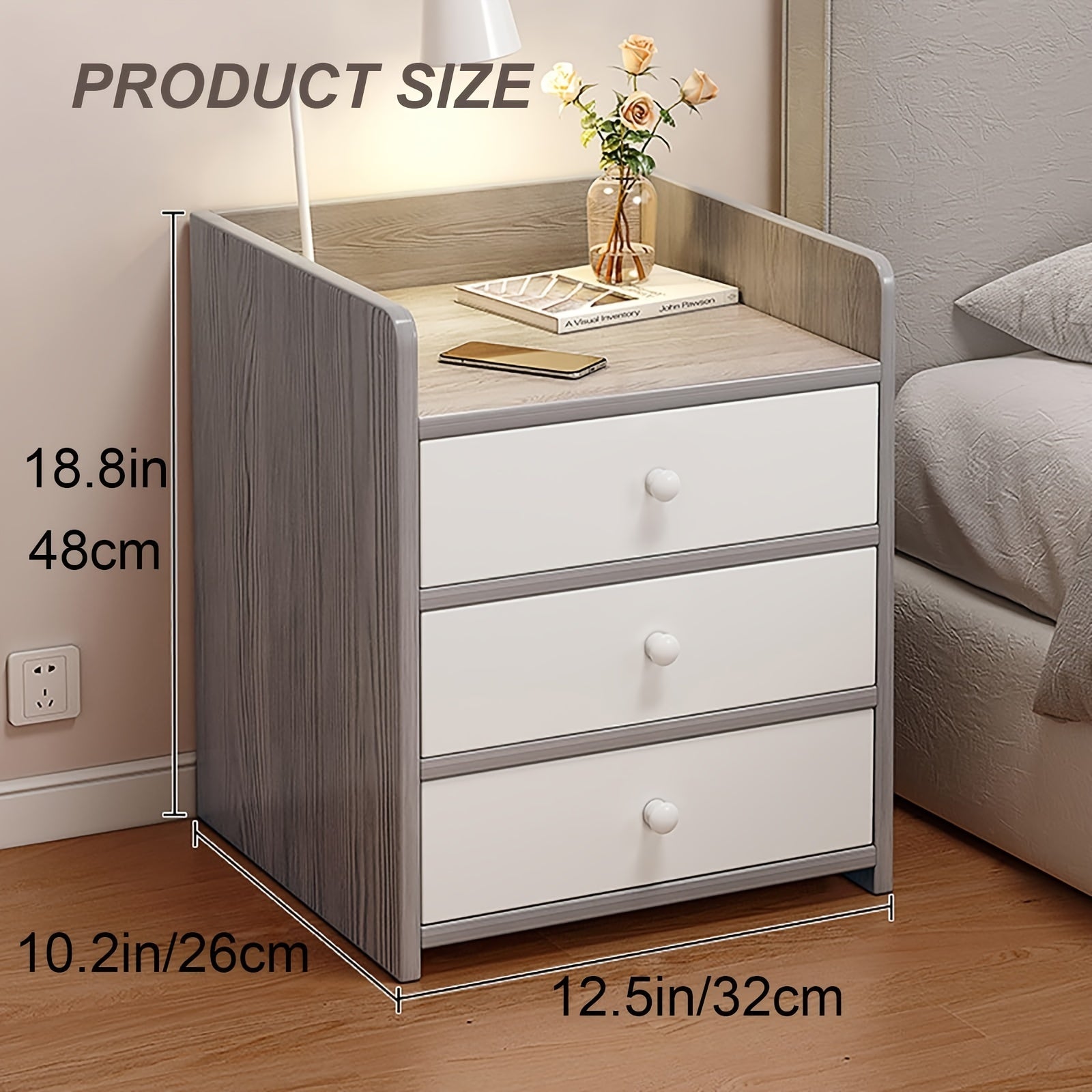 Lockable Metal Bedside Table