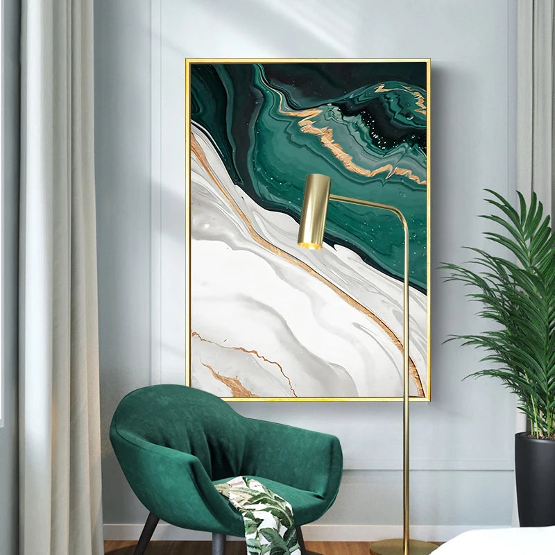 Golden Line Abstract Canvas Print