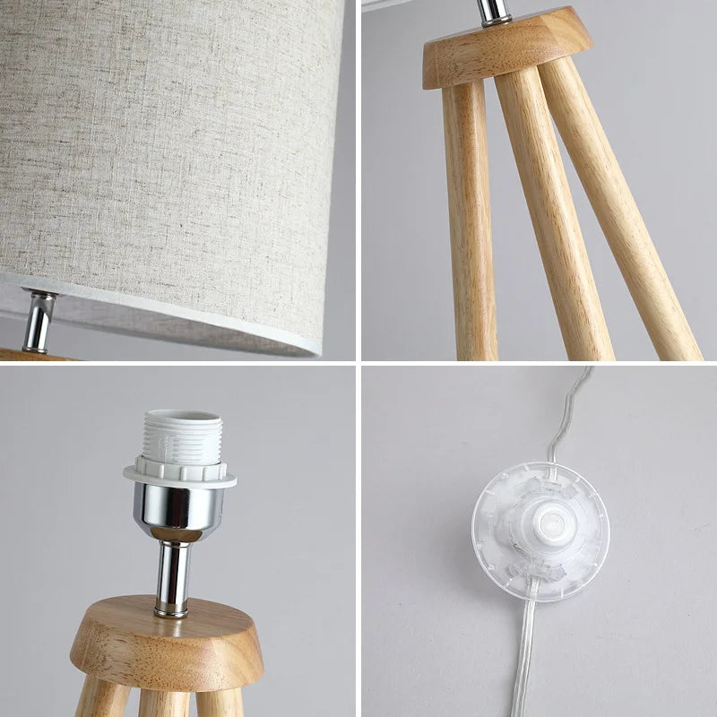 Simple Solid Wood Floor Lamp