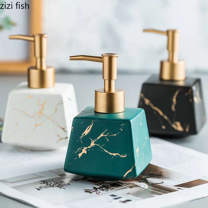 Marbled Ceramic Soap Dispenser