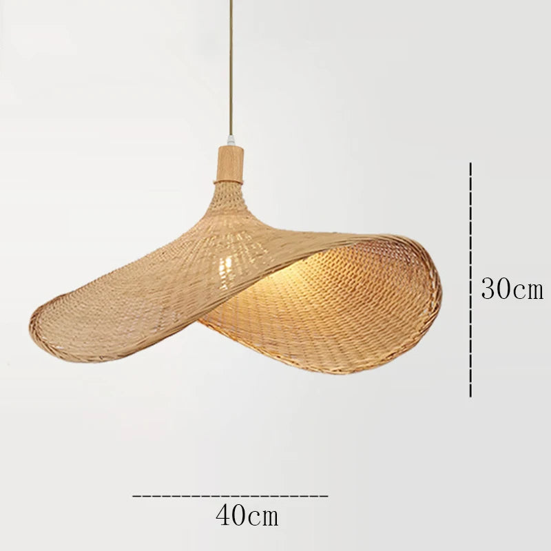 Bamboo Straw Hat Pendant Lamp