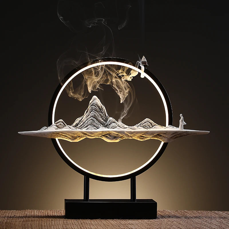 Serene Mountain Waterfall Incense Burner