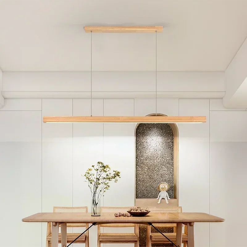 Sleek Linear Wood Pendant Light