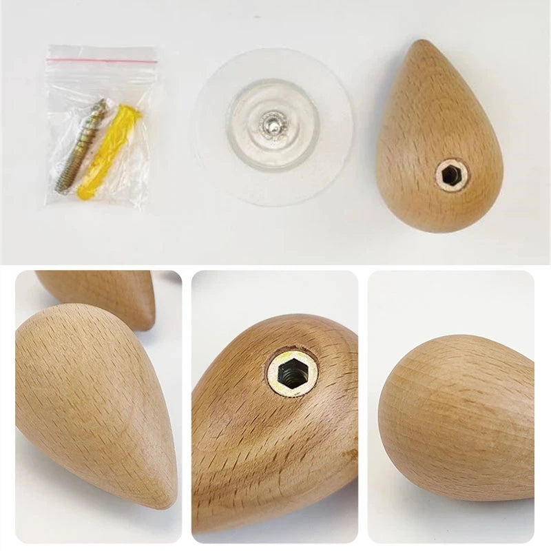 Wooden Water Drop Coat Hook