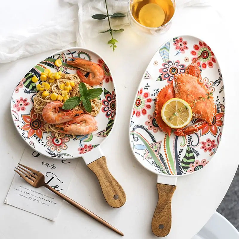 Floral Ceramic Serving Platter