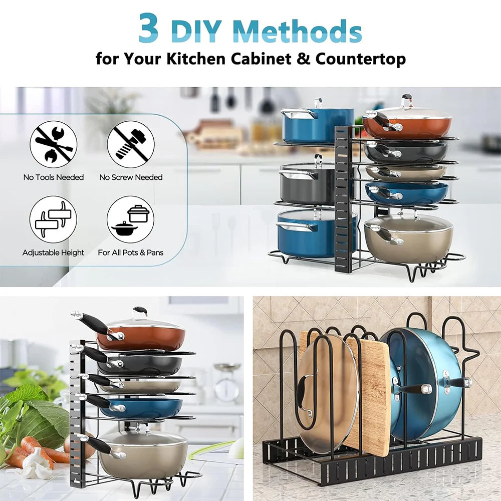 Versatile 8-Tier Pot and Pan Organizer