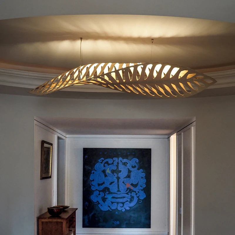 Wabi-Sabi Wood Art Fish Bone Chandelier