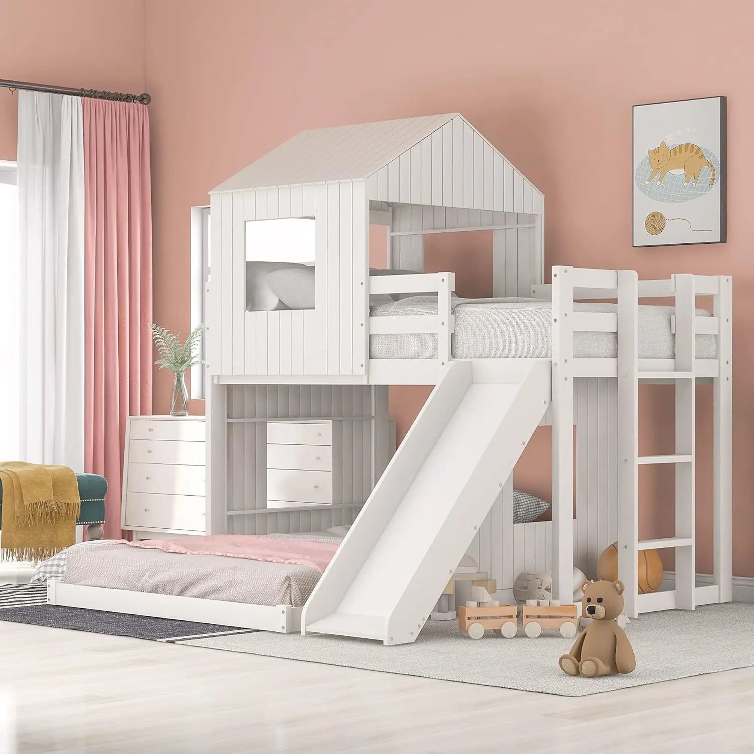 Playful Farmhouse Bunk Bed