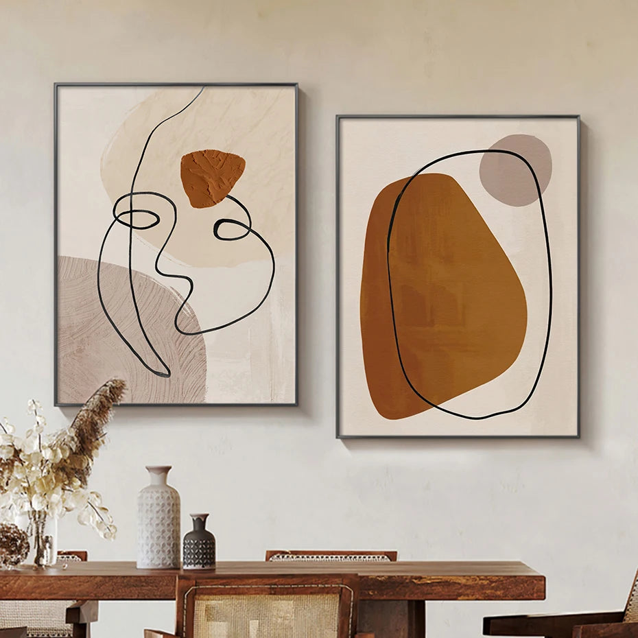 Abstract Geometric Face Line Art Canvas Print