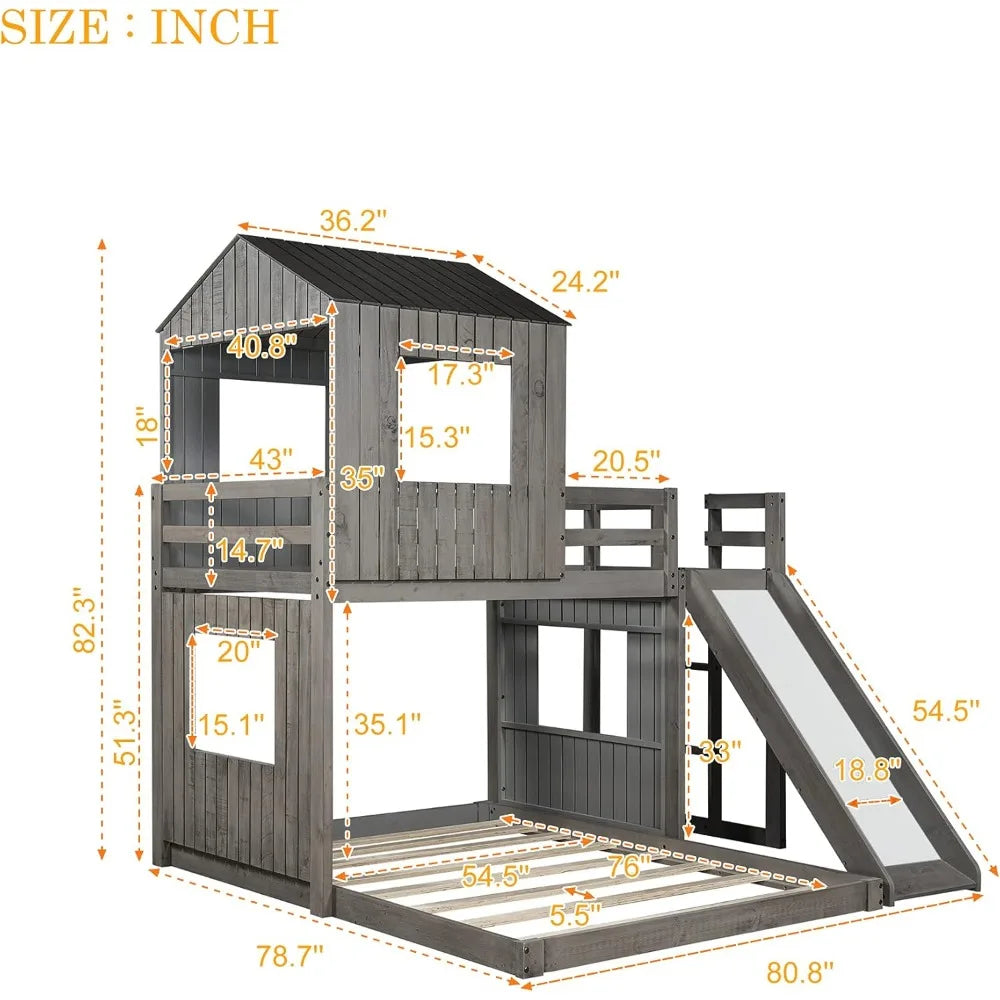 Playful Farmhouse Bunk Bed