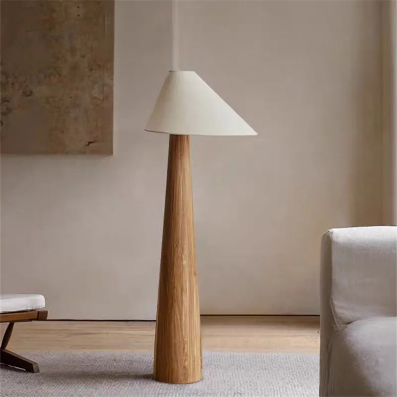 Mushroom Oak Wood Floor Lamp