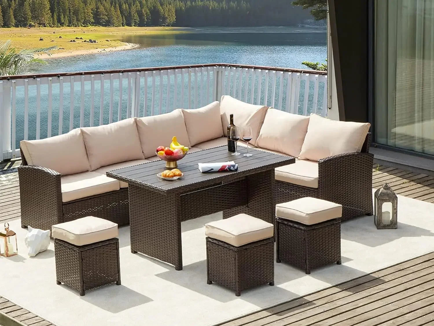 Classic Rattan Patio Furniture Set