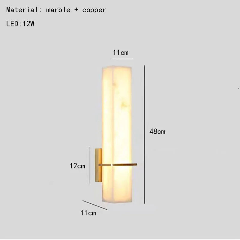 Cuboid Natural Marble Wall Lamp