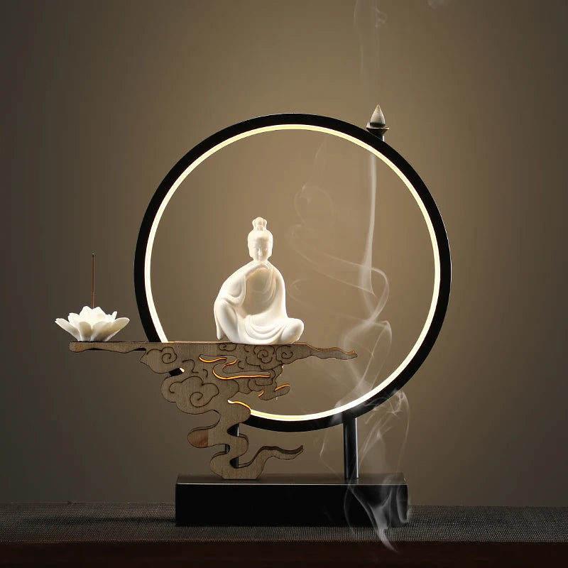 Serene Mountain Waterfall Incense Burner