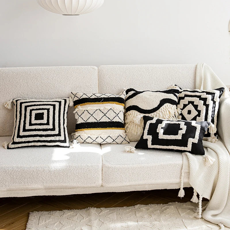 Boho Chic Tufted Cushion Cover