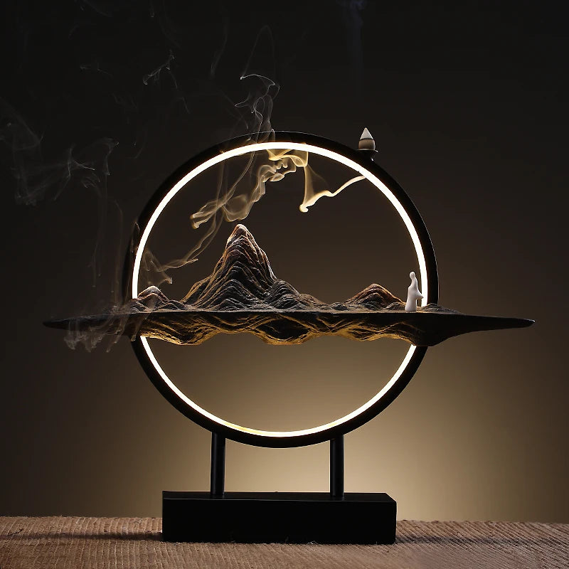 Serene Mountain Waterfall Incense Burner