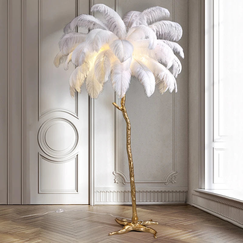 Nordic Ostrich Feather Floor Lamp