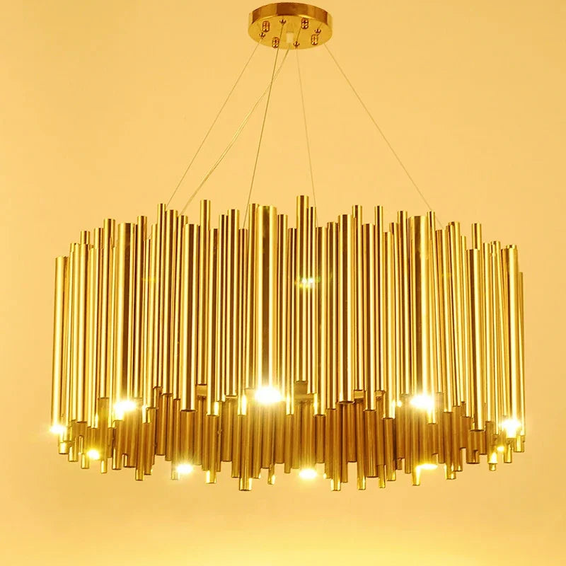 Postmodern Stainless Steel Chandelier