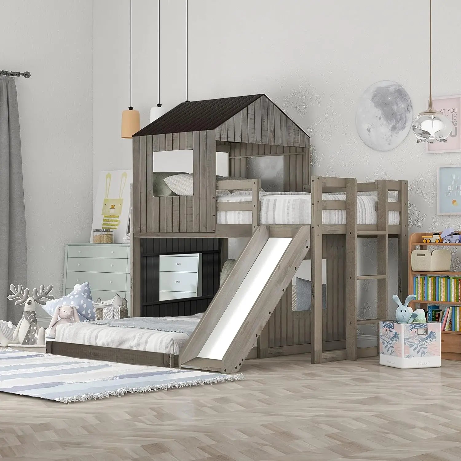 Playful Farmhouse Bunk Bed