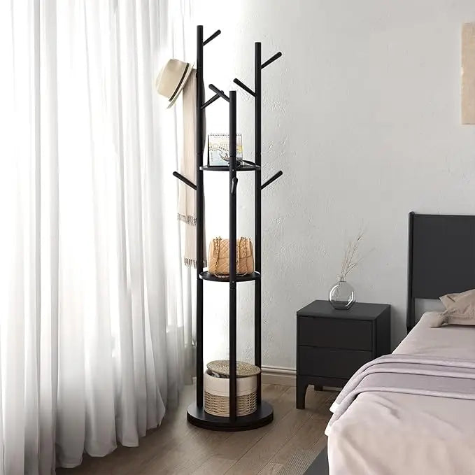 KungFuWood 360° Rotating Coat Rack