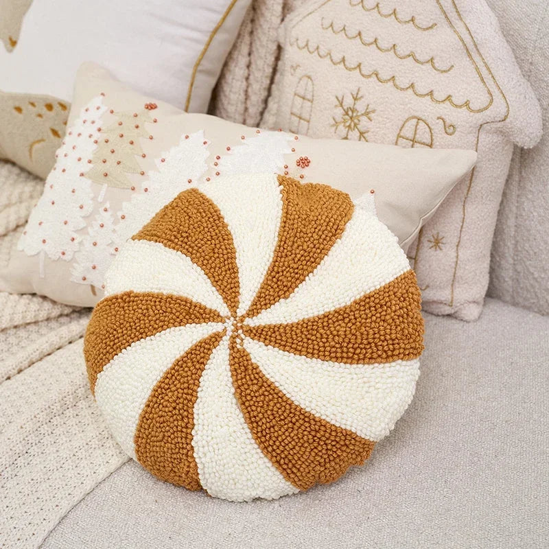 Festive Snowflake Embroidered Cushion Cover