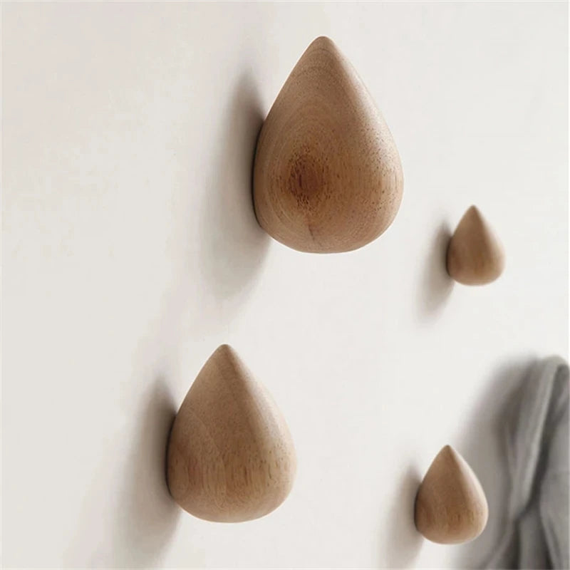 Wooden Water Drop Coat Hook