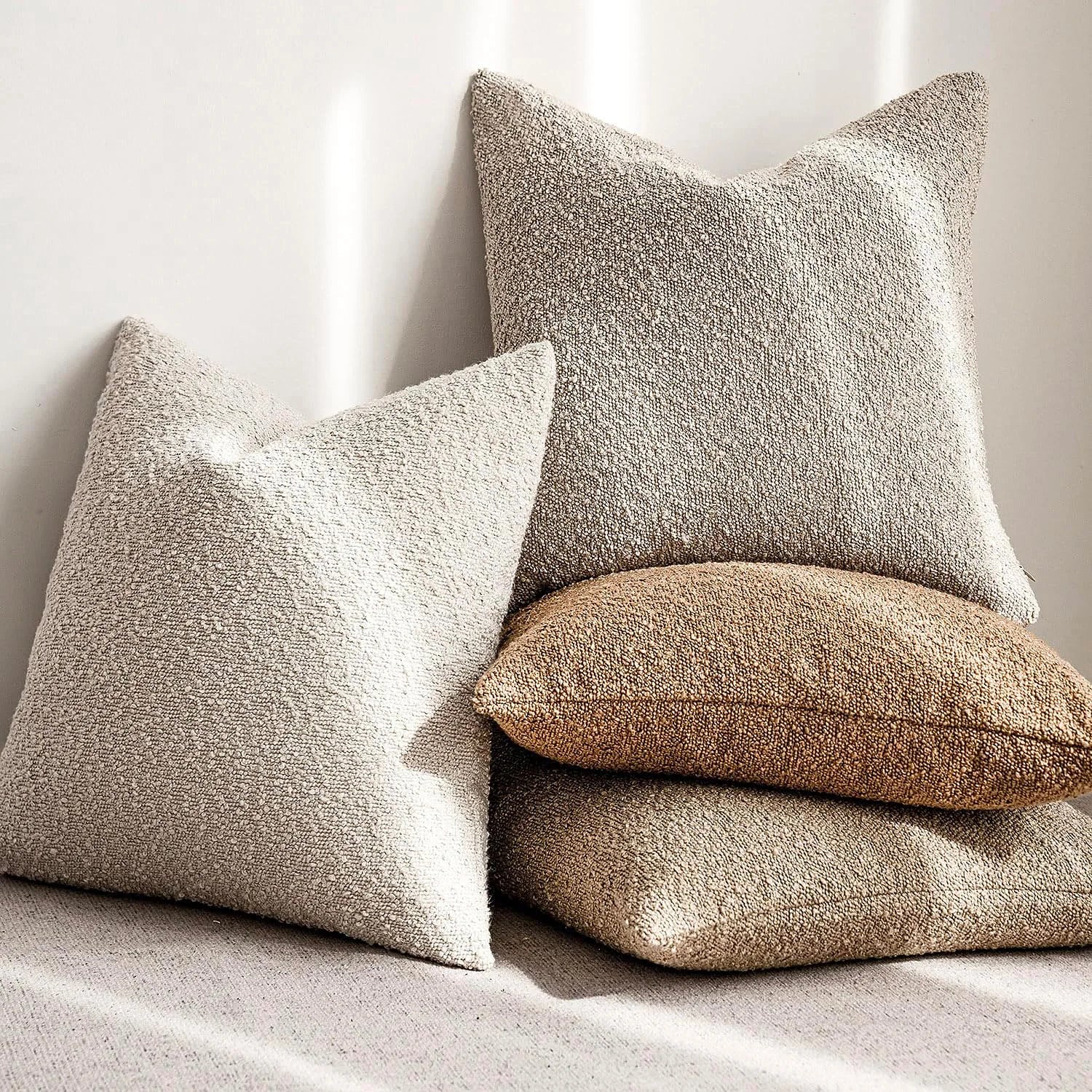 Textured Boucle Throw Pillow Cover