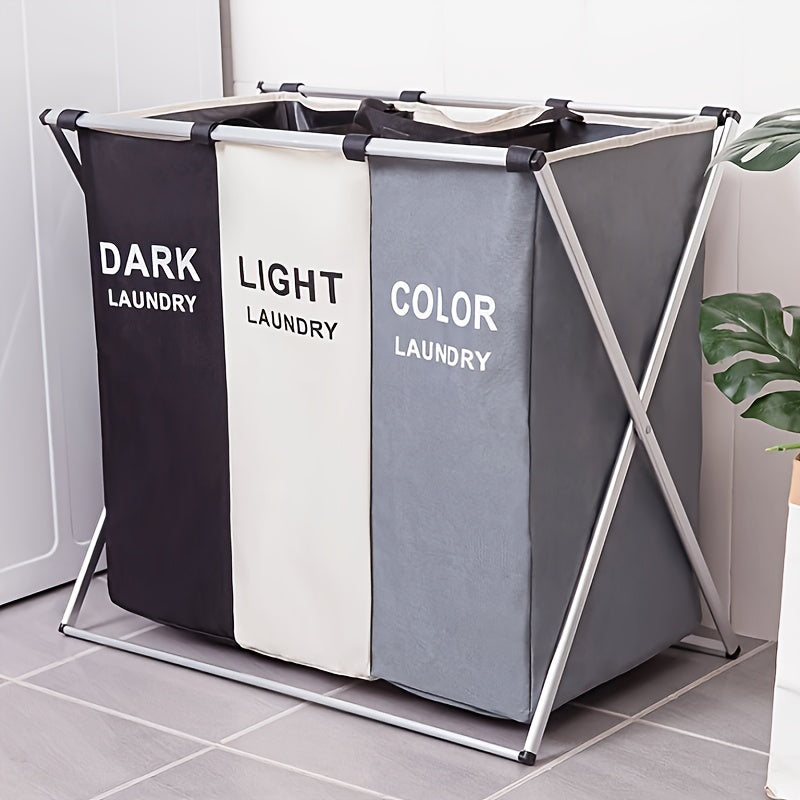 3-Section Foldable Laundry Sorter