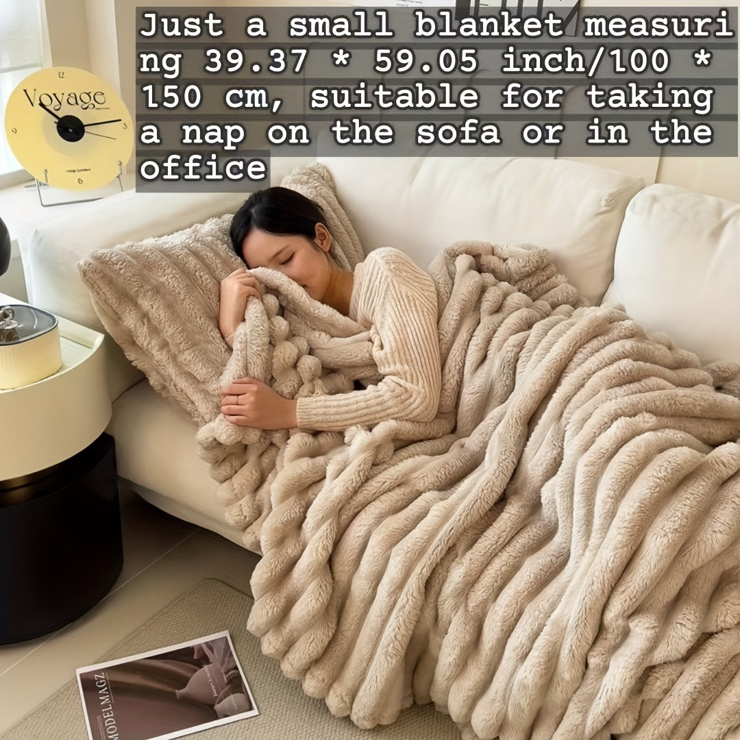 Luxurious Rabbit Fur Throw Blanket