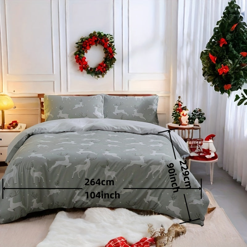 Cozy Christmas Reindeer Bedding Set