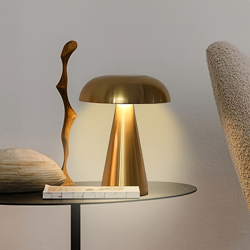 Golden Mushroom USB Rechargeable Table Lamp