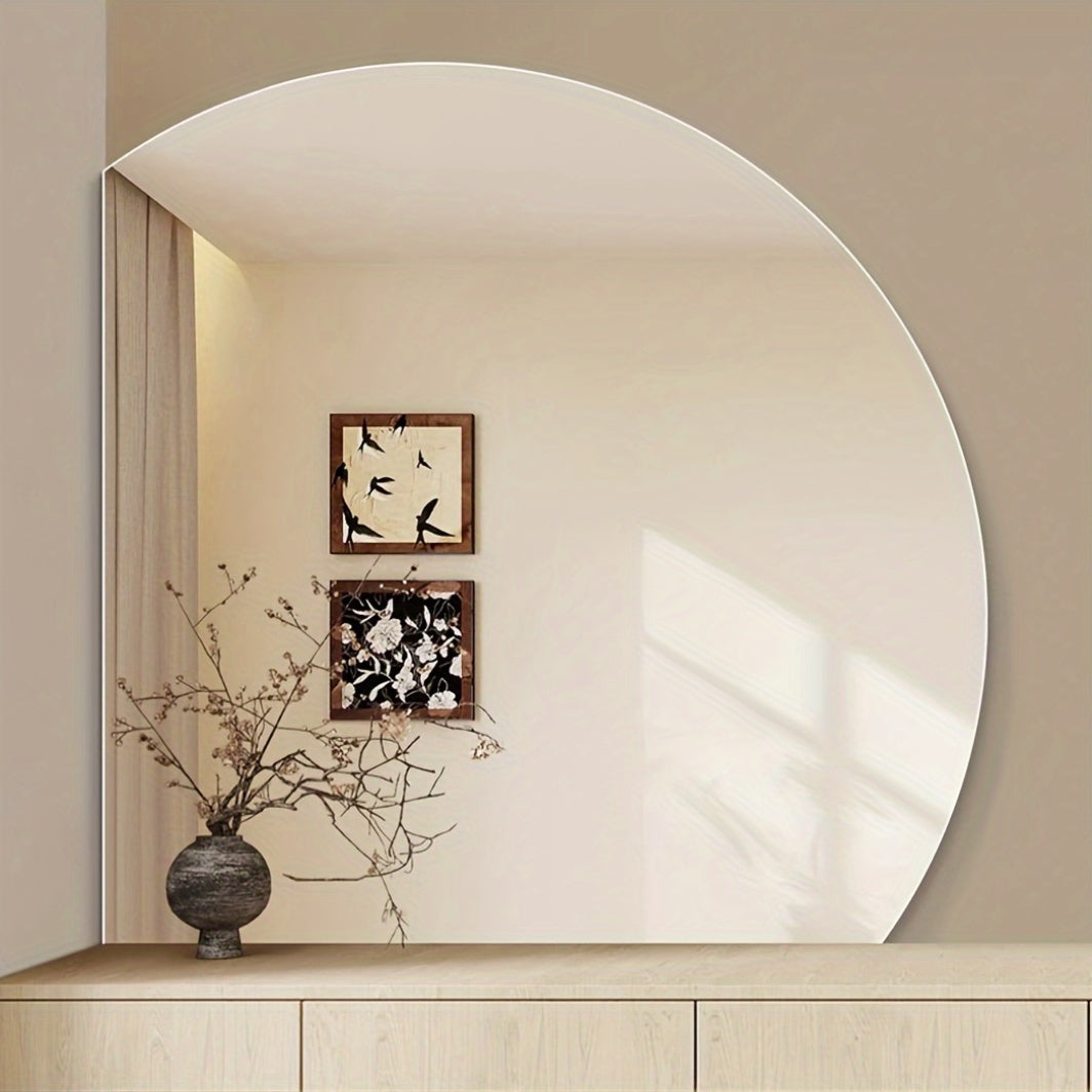 Modern Coastal Frameless Fan-Shaped Mirror